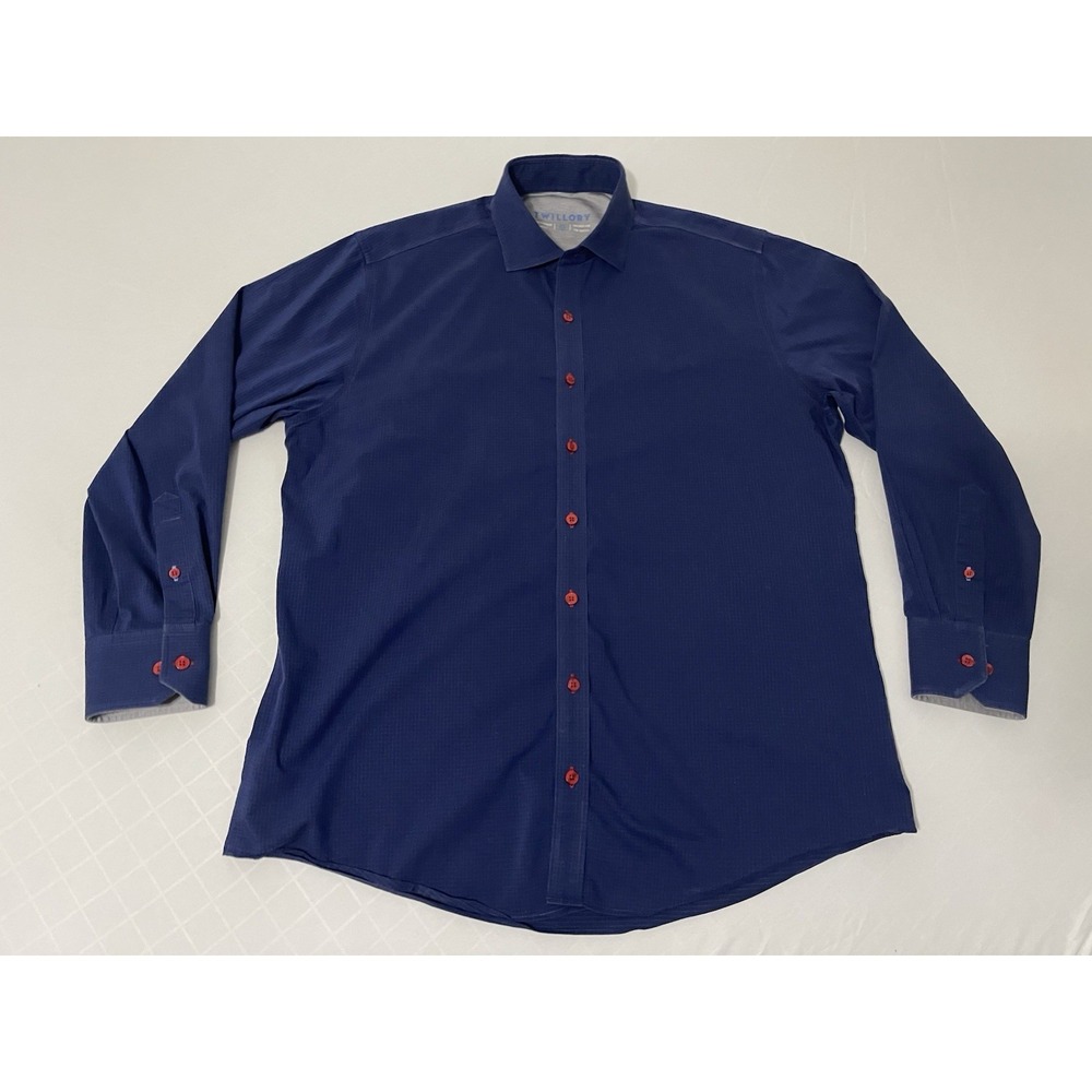 Twillory Button Up Shirt Performance Men's L Blue  Long Sleeve 16.5 32-33